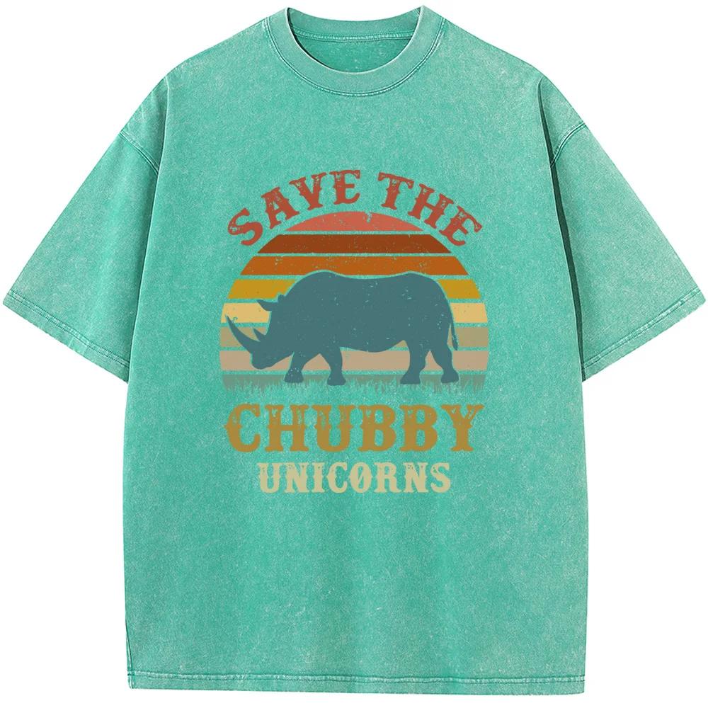 Koszulka z nadrukiem Save The Chubby Unicorns Gramy Wysokiej Jakości Prana Stara Koszulka Vintage Luźna Koszulka