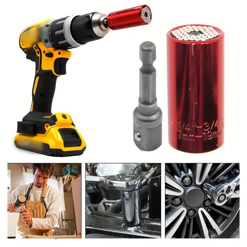 Universal socket wrench set 7-19mm multifunctional universal electric socket tool quick ratchet wrench with 3/8 connecting rod.