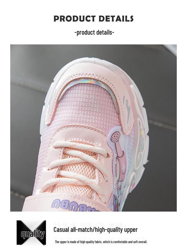 Labubu 2025 Herbst Leucht-Mesh-Sneaker für Grundschulmädchen