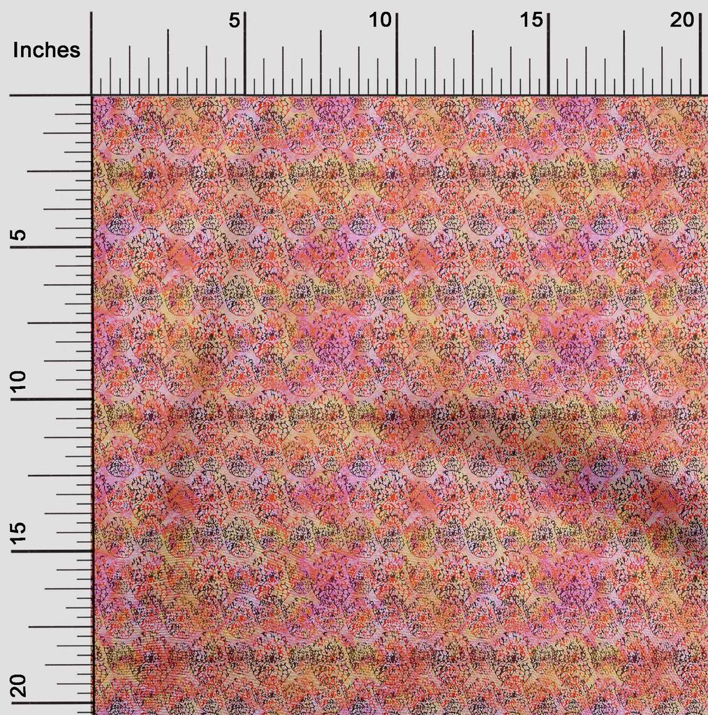 oneOone Georgette Viscose Brown Fabric Batik Sewing Fabric By The Yard Printed Diy Clothing Sewing Supplies 42 Inch Wide -
