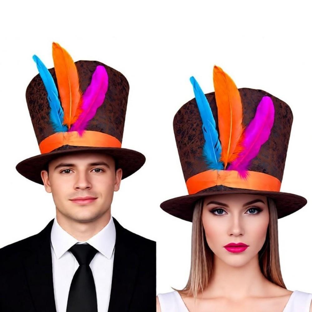 Headband Easter Costume Hat Dress Up Feathered Tall Hat  Stage Performance Event