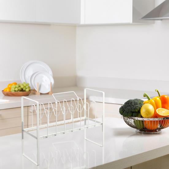 Pot Lid Holder Countertop Organizer Shelf Strong Load-bearing Adjustable Design Expandable Kitchen Storage Rack