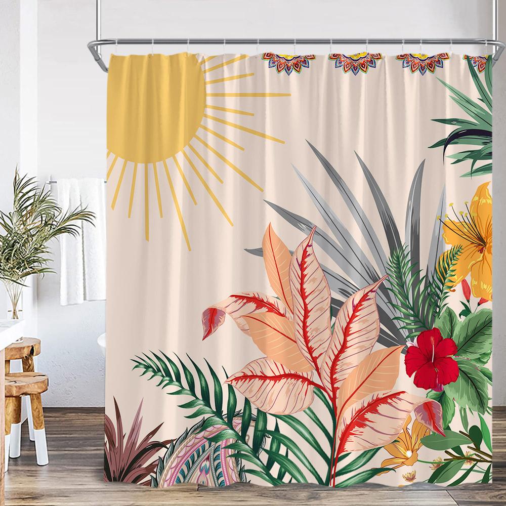 Abstrakta duschdraperier Nordisk mid-century-stil Badrumsdekorationer Modern minimalistisk badkarsgardin Polyester Badrumsdekor