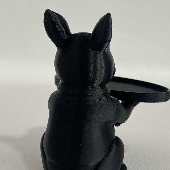 Französische Bulldogge Statue Tablett Organizer für Schlüssel Süßigkeiten Schmuck Ohrringe Moderne Kunst Esstisch Deko für Eingangsbereich Couchtisch Büro Schreibtisch