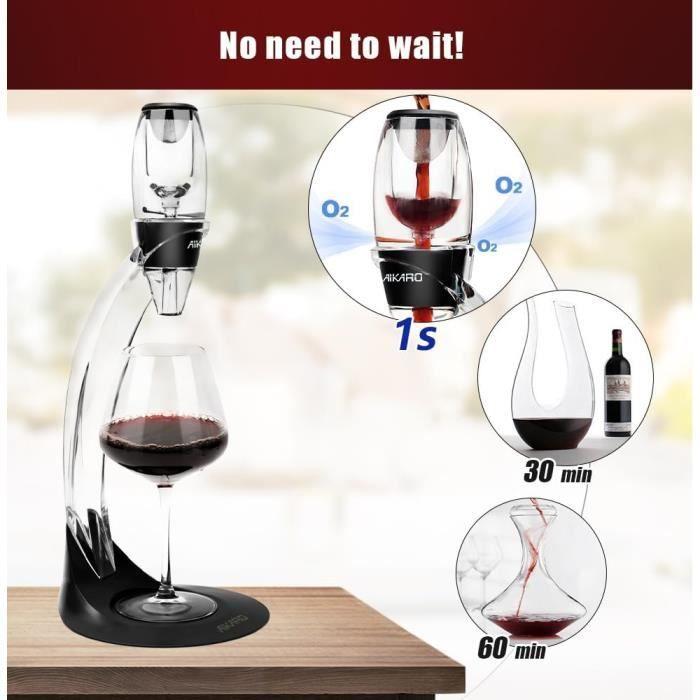 Aérateur de vin - aikaro - 5 pièces - filtre intégré - design contemporain - pratique