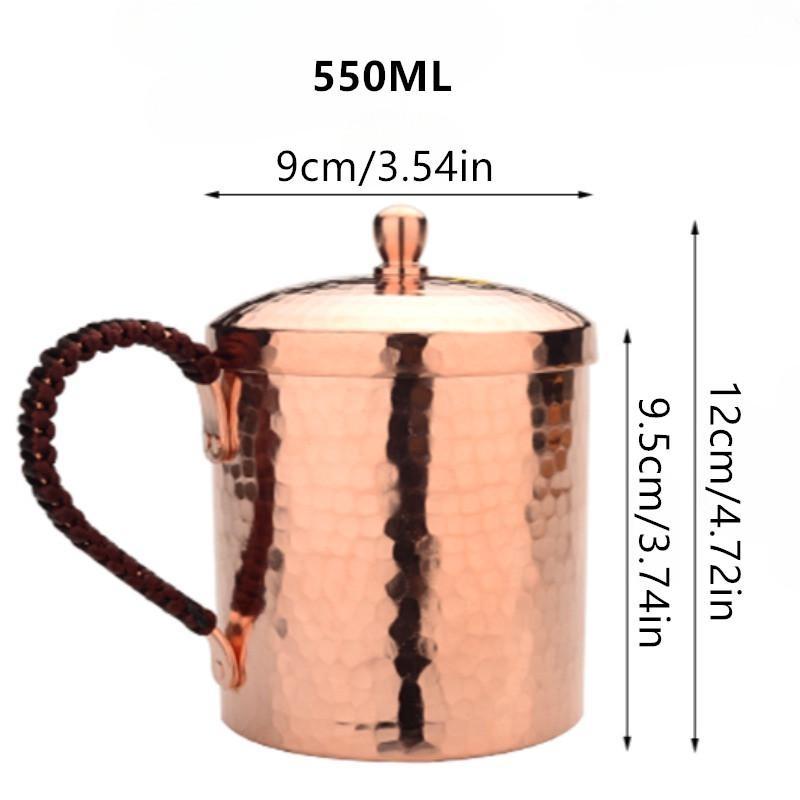 

350 мл/550 мл Кружка для Московского мула Кованые чашки Тяжелые Чистая медь Розовое золото Ручной работы Чистые Цельномедные кружки 550ML