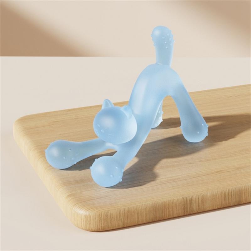 Süßes Katzen-Beißspielzeug für Babys, Kleinkind-Beißring, Weicher Silikon-Beißring, Sicheres und Effektives Werkzeug zur Linderung von Zahnungsbeschwerden