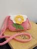 Baby Girl Mini Knit Flower Purse With Snap Closure For Daily Use