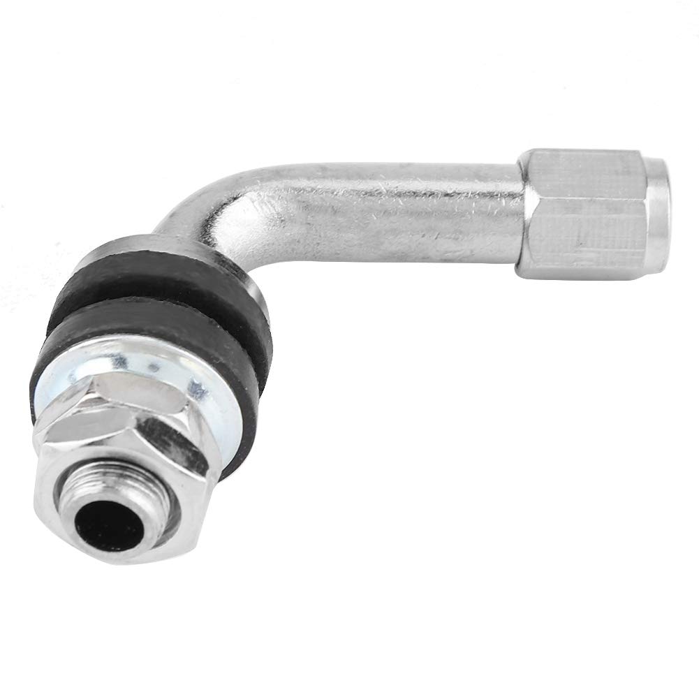 Qiilu. Ventilschaft, Reifenventil, 90°, Radventilschaft, Luftventil für schlauchlose Reifen, Aluminiumlegierung, Gummi