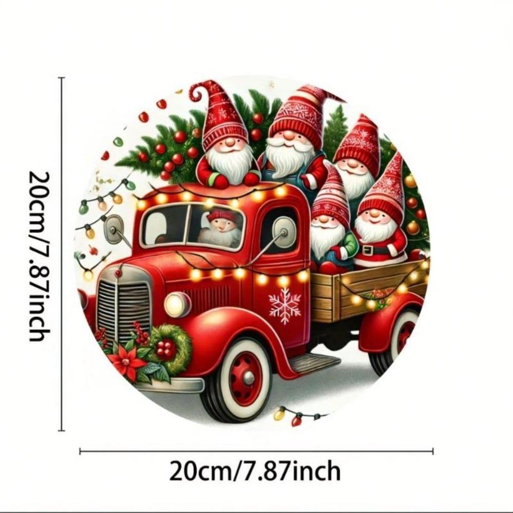 Vintage Christmas Santa Sleigh Metal Tin Sign Wall Decor Holiday Gift