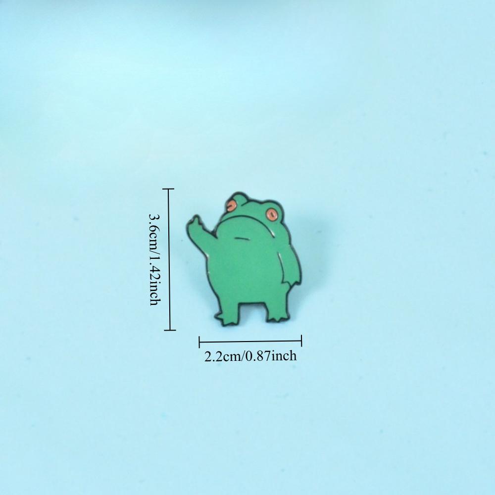 

New Funny Vertical Middle Finger Frog Brooch Creative Cartoon Animal Metal Badge Personality All-match Clothing Accessories