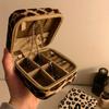 1pc Classic Leopard Print Jewelry Box, Portable Organizer with Zipper Closure, Tabletop Storage for Earrings, Rings, Necklaces, Jewelry Travel Case