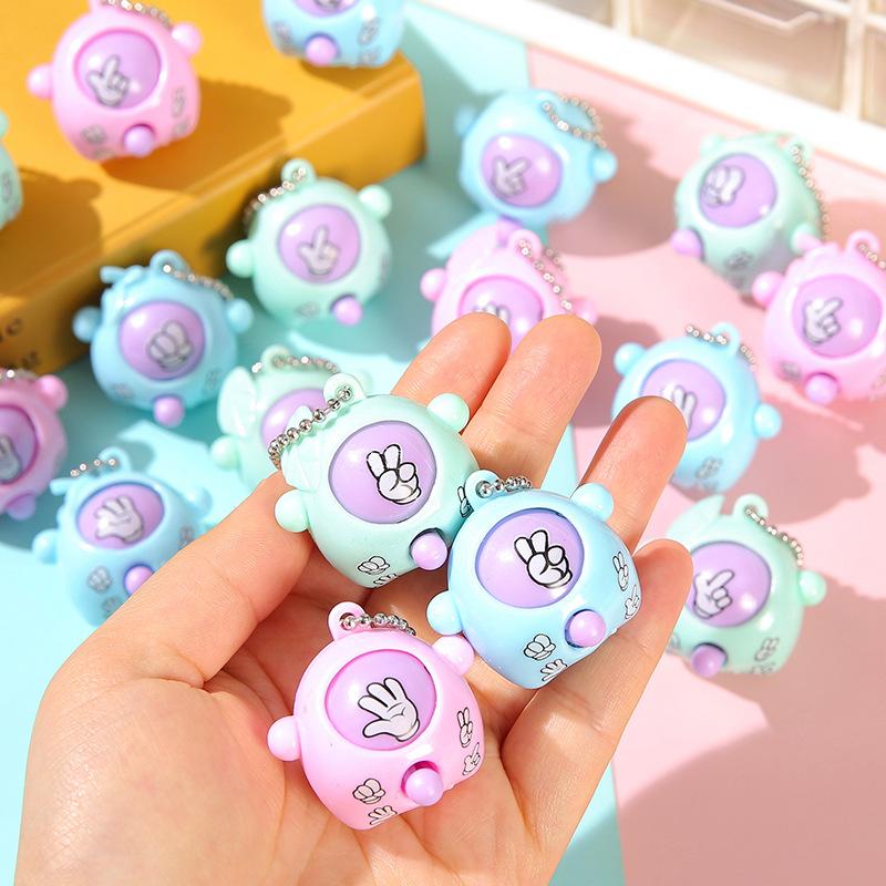 1/5/10Pcs Mini Pop Rock-paper-scissors Keychain Pendant Toys Toddler Sensory Fidget Toy for Kid Birthday Baby Shower Guests Gift
