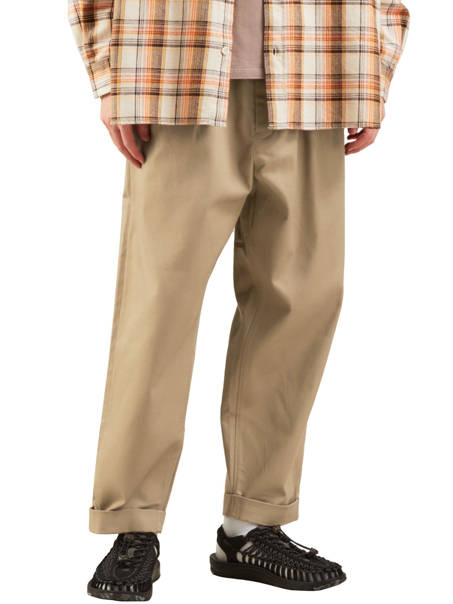 

[United Arrows Green Label Relaxing] Special Order [Web Exclusive] 3/2 WORKS GLR 2-Pleat Chino Pants, Size 32145993214, 2370 Beige (23), L