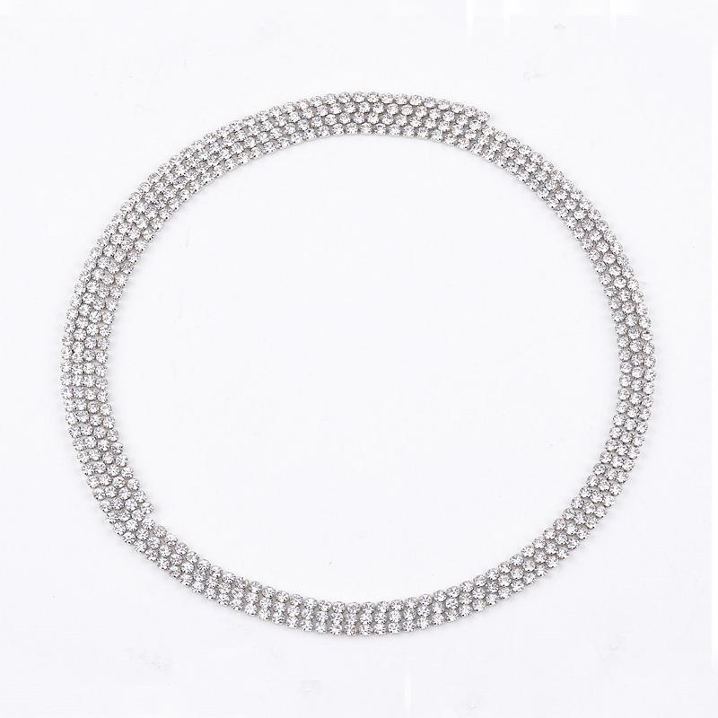 

New Crystal Long Choker for Women Luxury Collar Choker Necklace Sexy Fashion Rhinestone Adjustable Neck Jewelry PartyGift