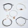 5Pcs Bohemian Shell Starfish Imitation Pearl Bracelet Set for Women Ethnic Style Multilayer Beaded Bangles Beach Party Jewelry