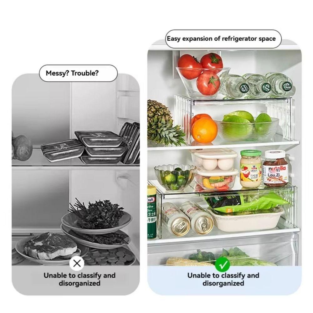 Stackable Fridge Layered Separator 2-Level Height Refrigerator Storage Rack  Kitchen
