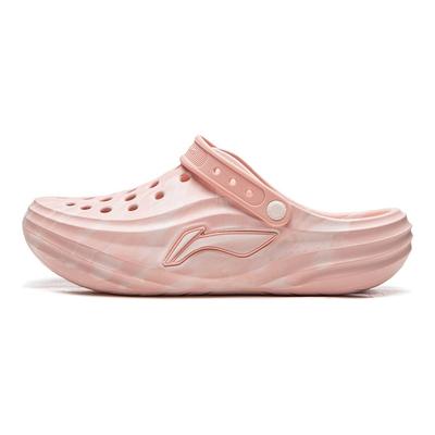 Li Ning Soda Comfortable Lightweight Stylish Breathable Dry Thick Sole Increased Height Wear Resistant Non Slip Shock Absorbing Clogs AGUW005-17