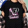50. Geburtstag für WoUnisex Fifty and Fabulous WoUnisexs T-Shirt für Erwachsene, humorvolles, modisches T-Shirt für Unisex und WoUnisex