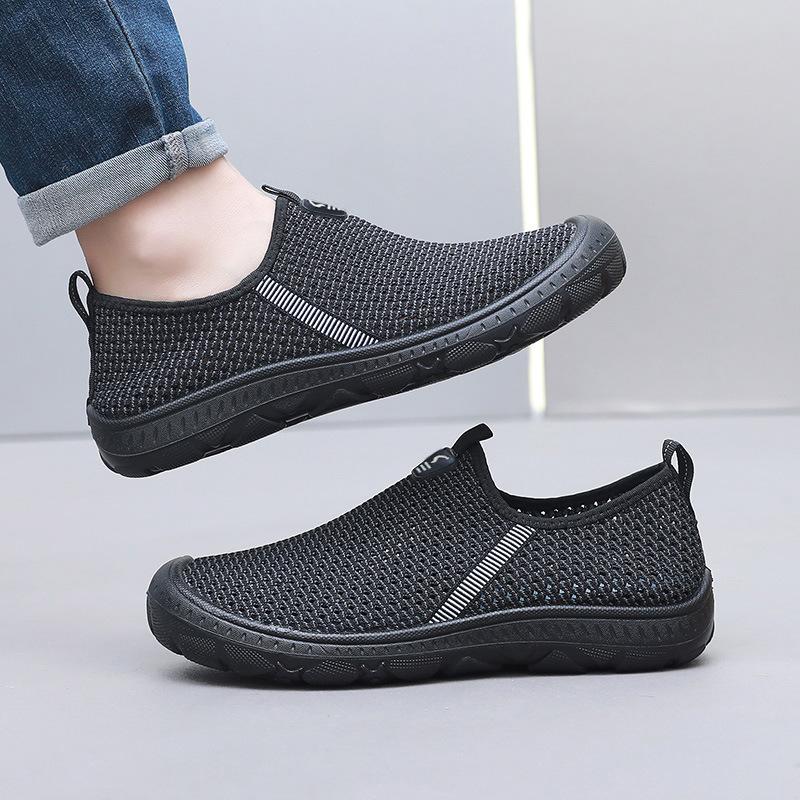 Atmungsaktive Netz-Leichtgewicht-Dämpfende Coole Sport-Freizeitschuhe - Fußgewölbeunterstützung Rutschfest Verschleißfest Ermüdungsfreie Füße Herren Einfache Loafer