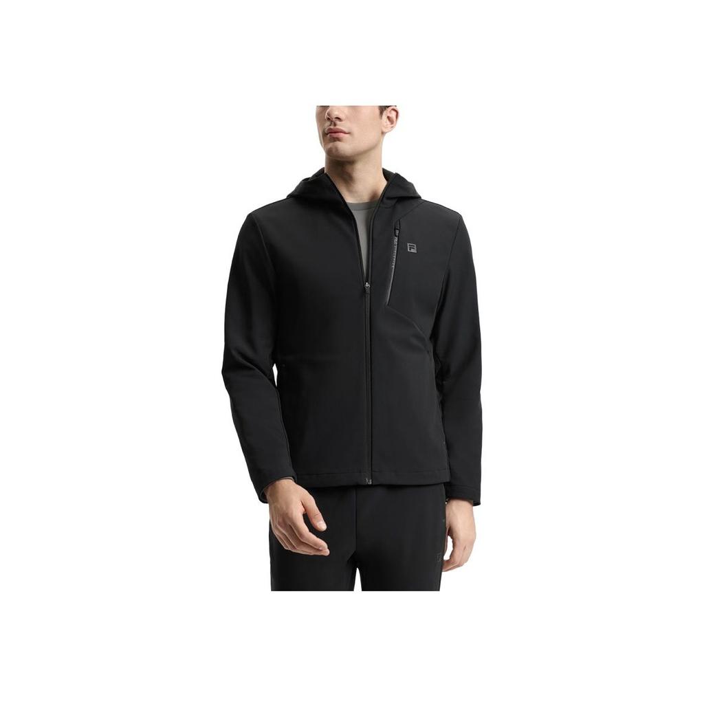 FILA Fitness Soft Comfortable Woven Water-Resistant Fleece Jacket Men Jackets Deep-Black A11M511714F-BK