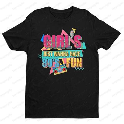 Camisetas dos anos 80 para Mulheres Festas Retrô dos anos 1980 Camisetas Temáticas Música Disco dos anos 80 Série Verão Gola Redonda Manga Curta Estilo Retrô Camisetas Tops