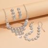 Wedding Accessories Set Rhinestone Necklace Earrings Set Dinner Dress Collarbone Chain Bridal Jewelry Set Women