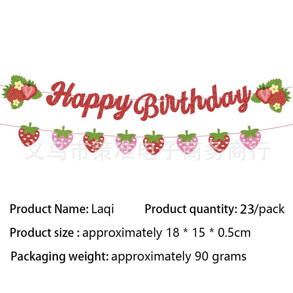 Strawberry Theme Party Tableware Set: Disposable Plates, Napkins, Cups, and Tablecloth