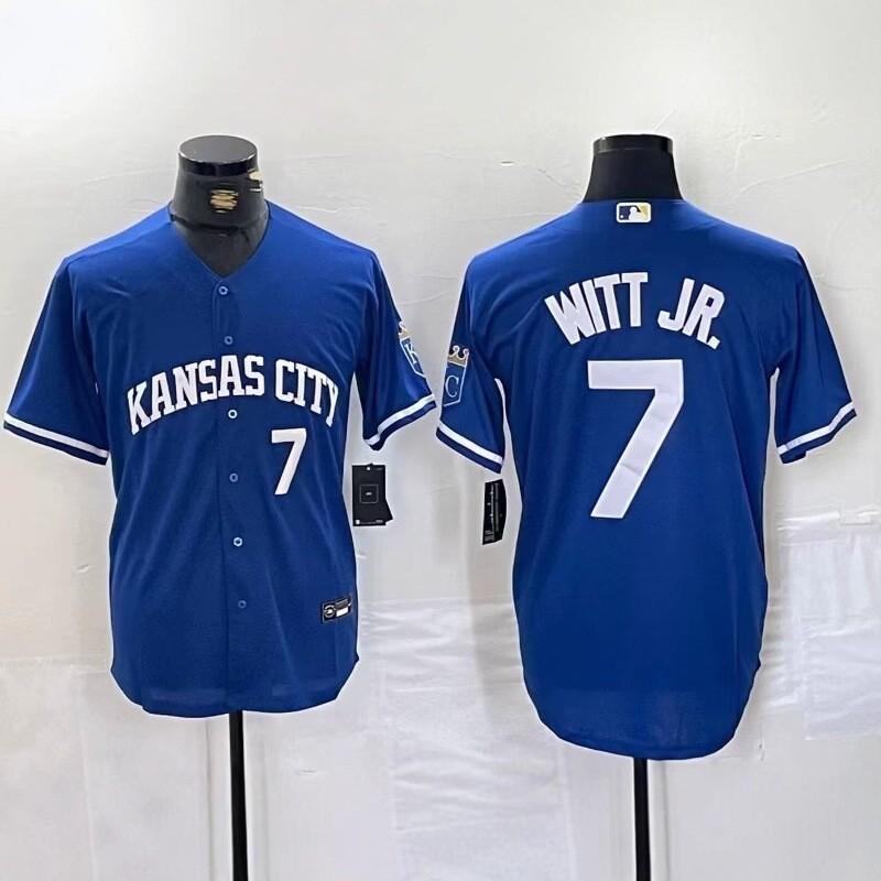 MLB Kansas City Royals Embroidered Baseball Jersey Short Sleeve Tee Mens Fan Apparel
