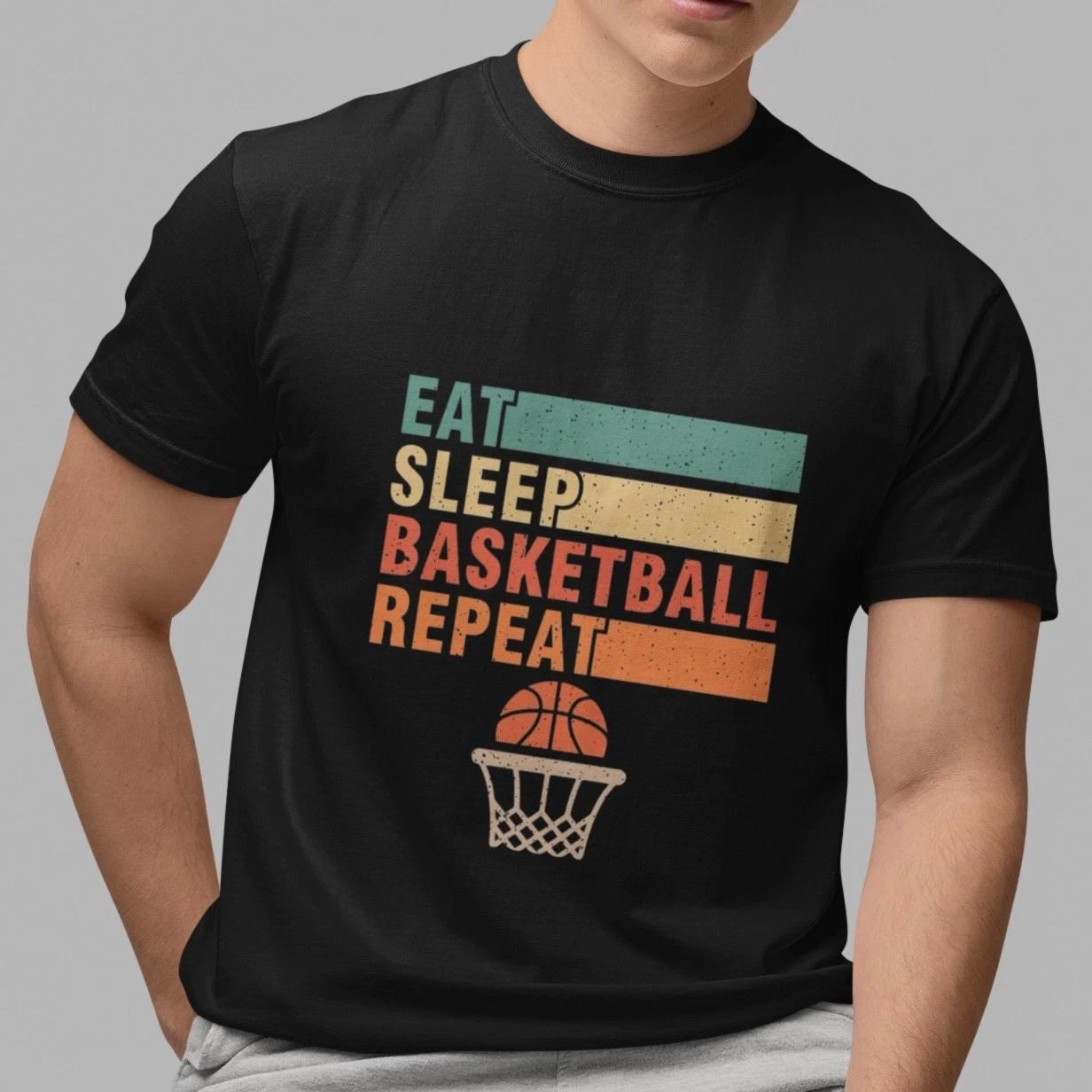 

Футболка Eat Sleep Basketball Repeat Спортивная футболка с графикой Подарок для мужчин женщин игрока XL