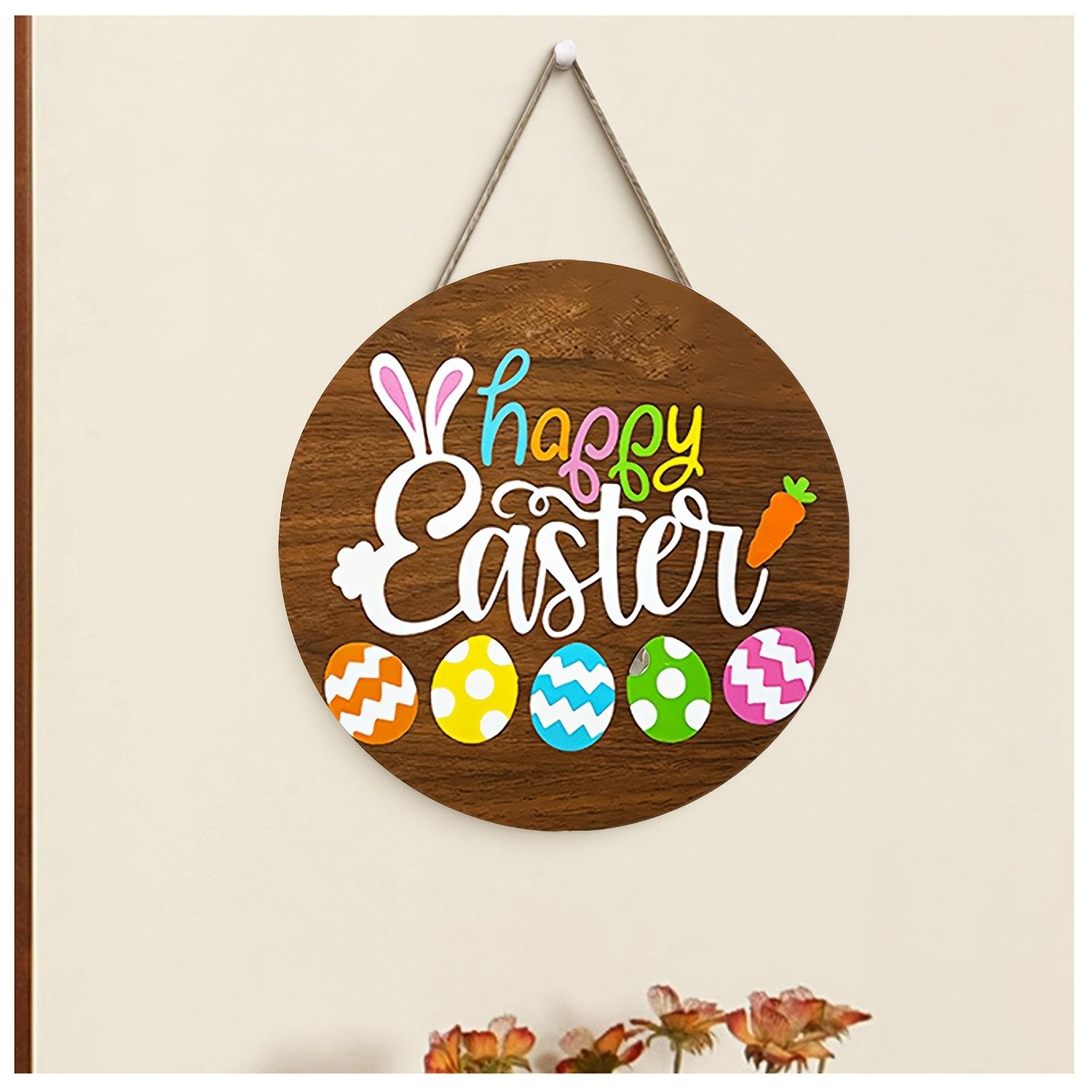 2D Flat Wall Decorations, Wall Hangings, Easter Gates, Welcome Wooden Signs, Welcome Easter Wooden Signs, Vintage Home Decor Wall for Bar Kitchen 20*20cm