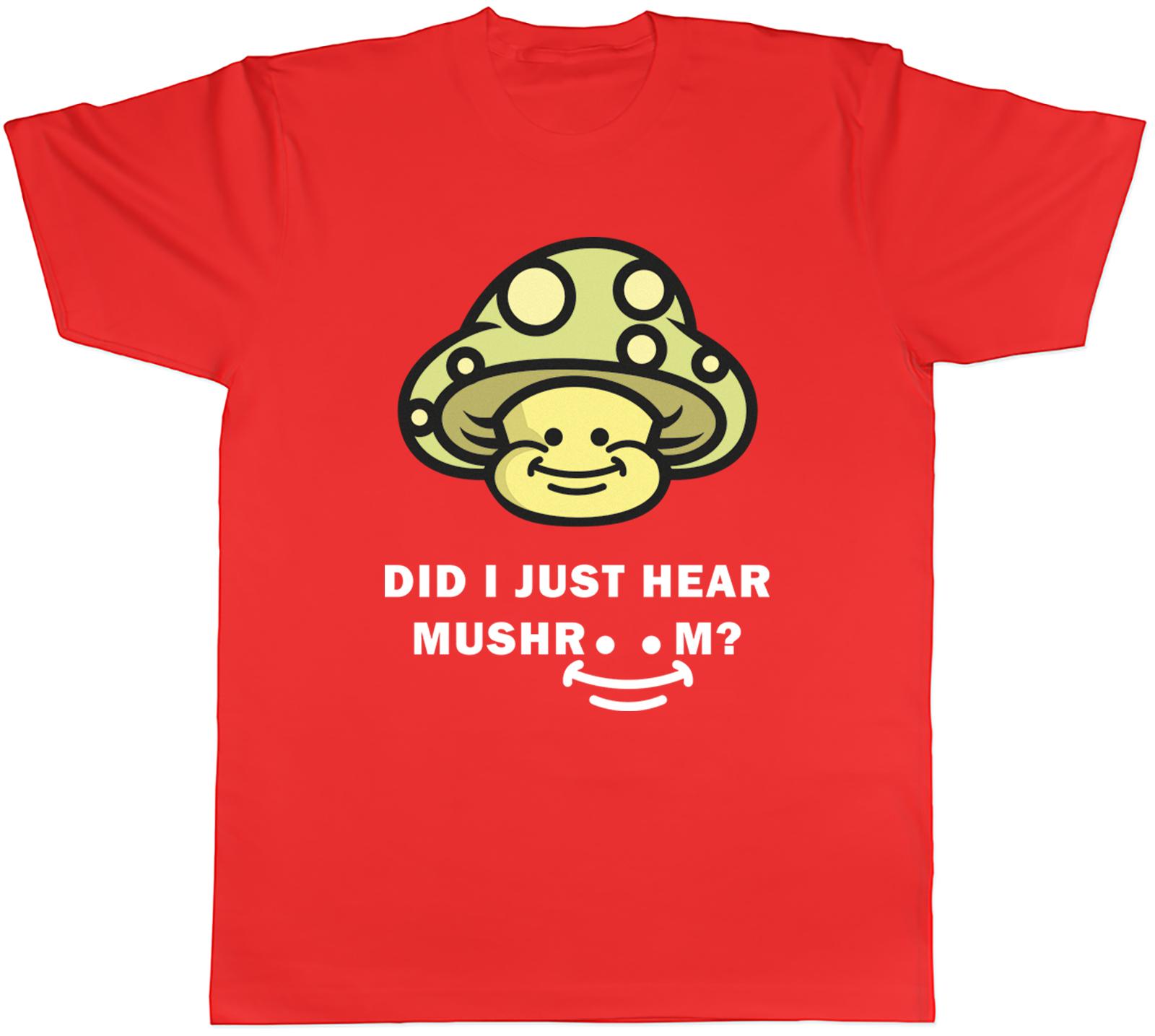 Mushroom Lover Mens TShirt Did I Just Hear Mushroom Smiley Face Tee Gift S