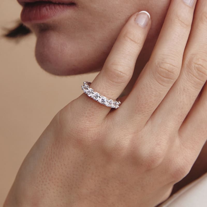 Hyeres-lor Essence Silver (W) Classic Tennis Ring 3.0mm White HL4R42411W9