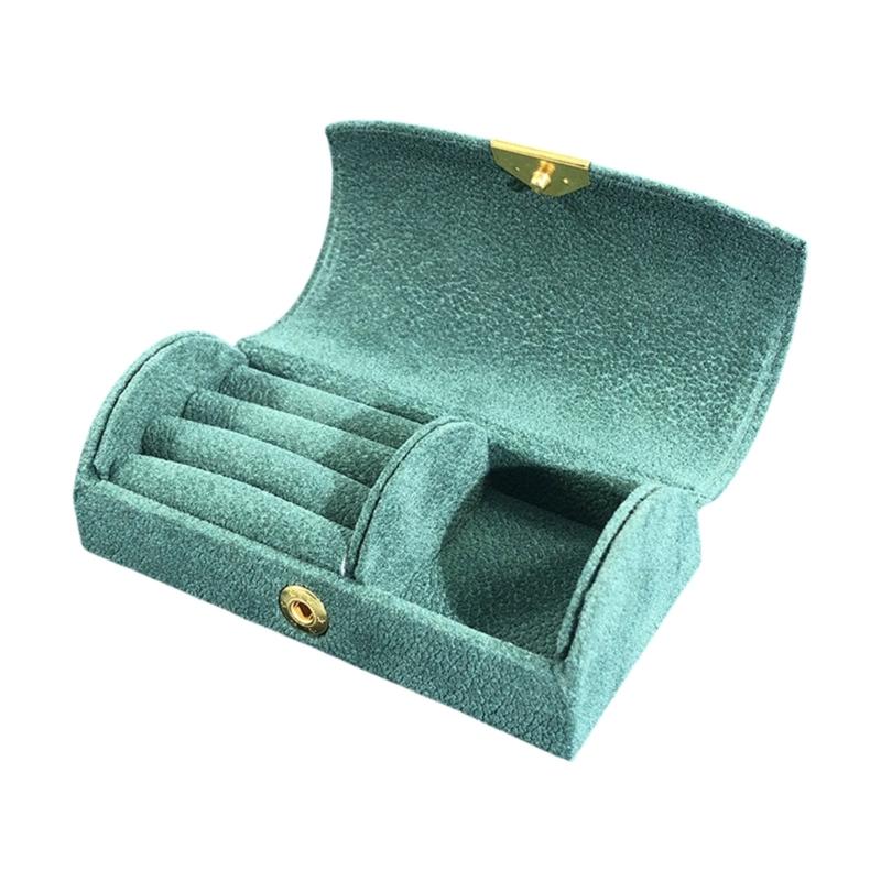 Portable Travel Jewelry Case With Initial and Flower Designs Sturdy Jewelry Organizers Accessory for Trendy Women