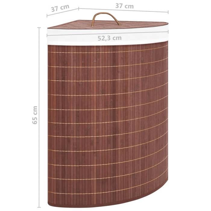 VidaXL Panier à linge d'angle Bambou Marron 60 L