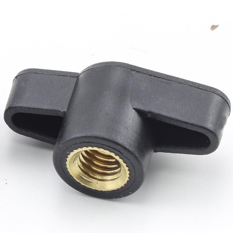 Black Z-Type Blind Hole Nylon Hand Screw Nut with Plastic Rubber Handle, M4/M5/M6/M8