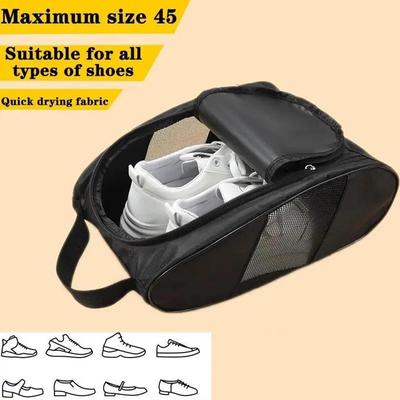Portable Golf Shoe Bag Oxford Cloth Shoe Carrier Bags Breathable Lightweight Golf Handbag Dustproof Football Tennis Shoe Bag