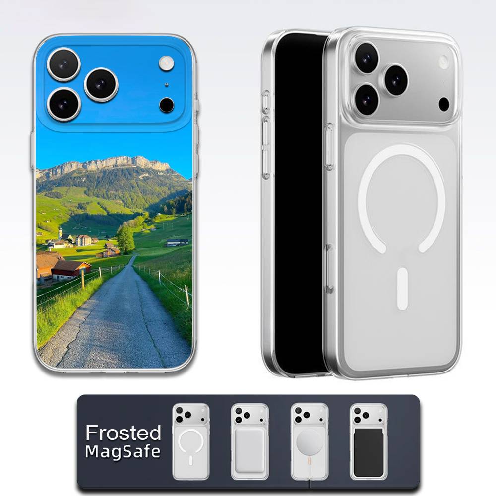 Swiss Alps Scenery Travel Phone Case For iPhone 17,16,15,14,13,12,11,Pro,Max,Plus,E,Air,Mini Magsafe Transparent
