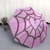 1pc Spider Web Heart Automatic Folding Umbrella - 8-Rib Compact Travel Umbrella Durable & Portable for Outdoor Use, Perfect Gift047