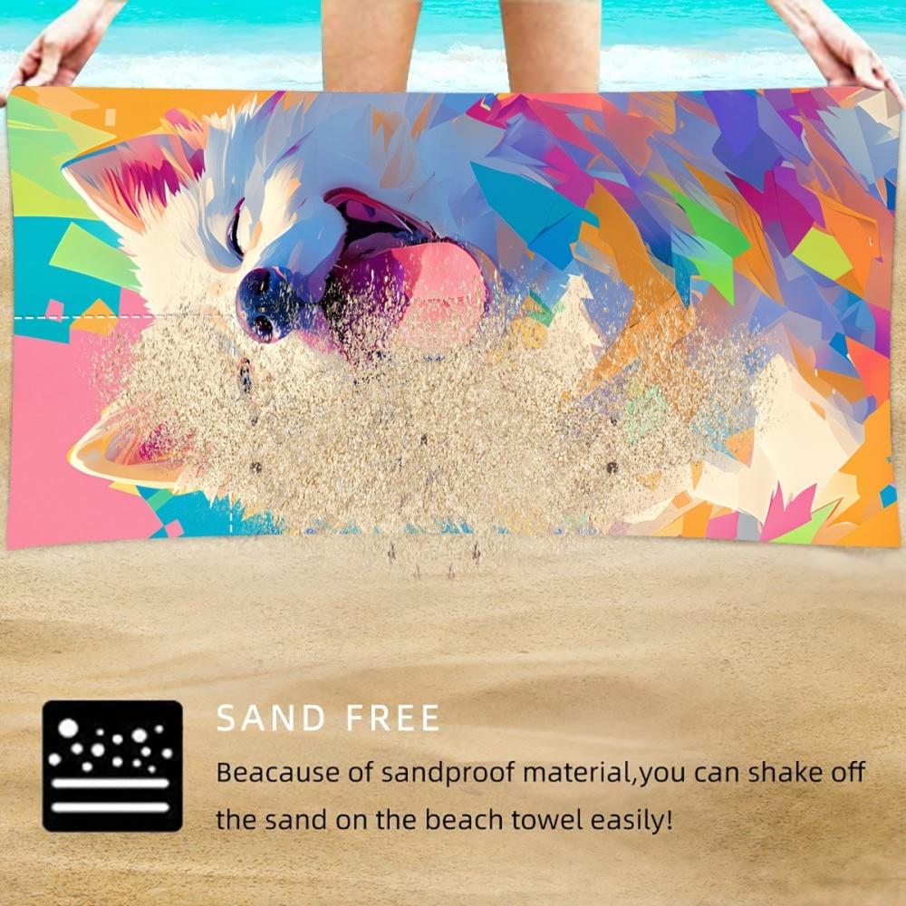 Beach Towel, Lightweight, Quick-drying, Super Absorbent Soft Beach Towel, Foldable Backpack Style (80x160cm)