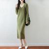 Women Sweater Dress 100% Wool MODERN NEW SAGA V-neck Knit Long Pullover Winter Jumpers Wool Long Dress Female