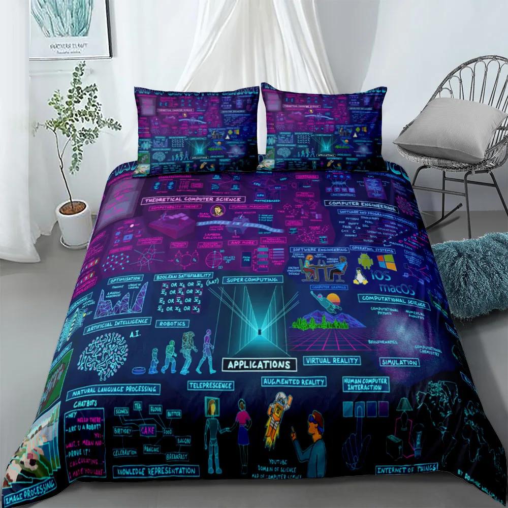 Scientific Chart Duvet Cover Set UK Single Double King US Twin Full Queen Size Anime Bed Linen Set