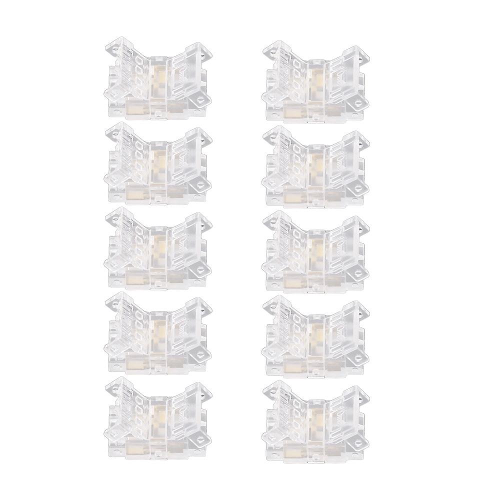 10pcs Transparent LED Strip Connectors 10mm Solderless LED Connectors  Home Use