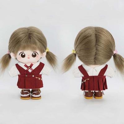 Camiseta 20cm Roupas para Boneca Vestir Bonecos de Pelúcia Bonecos de Algodão Roupa Uniforme Escolar Roupas Mini Conjunto de Uniforme para Boneca Presente para Meninas