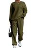 2025 Women's Cable Knit Patchwork Crew Neck Top & Jogger Set - Spring/Autumn