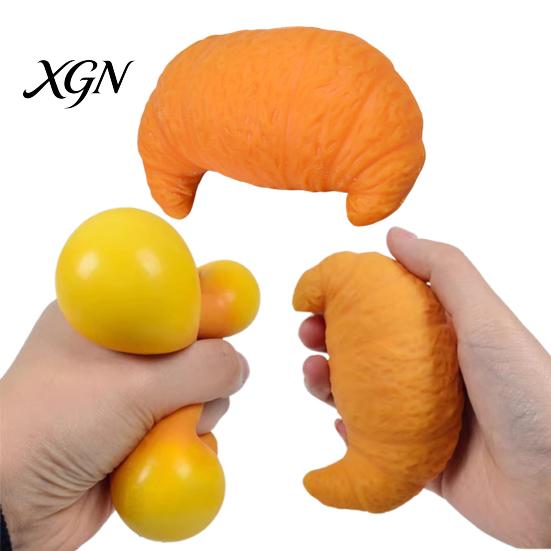 Fidget Stressbold TPR Simulering Croissant Klemmelegetøj Lindring Brødform Anti-stress Sensorisk Afspænding Simuleret Mad