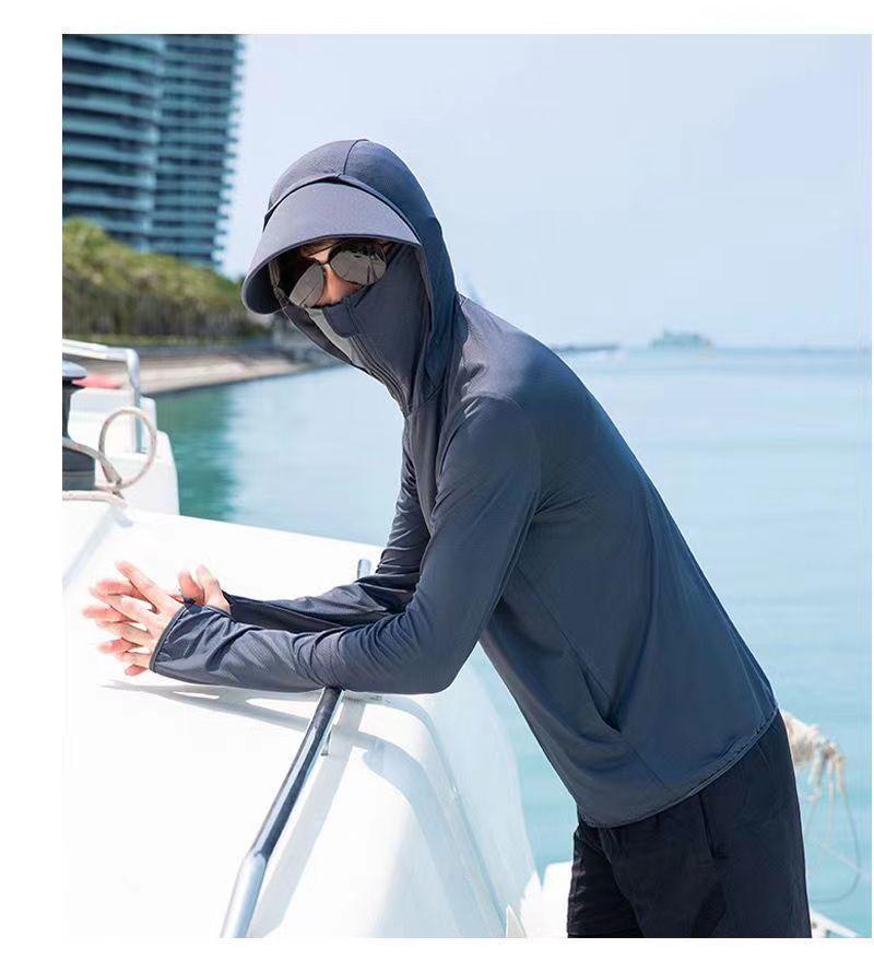 Herren Atmungsaktive Eisseide UV-Schutz Kapuzen-Angeljacke - Neue Sommer 2025 Edition