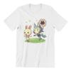 Men's T-shirt The Bunny and The Wolf Black Couples Matching Punk Men Cotton Tshirt Tees Tops Anime Harajuku Streetwear