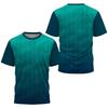 Fashionable gradient striped printed T-shirt,  badminton and table tennis training clothing, summer casual top, sport