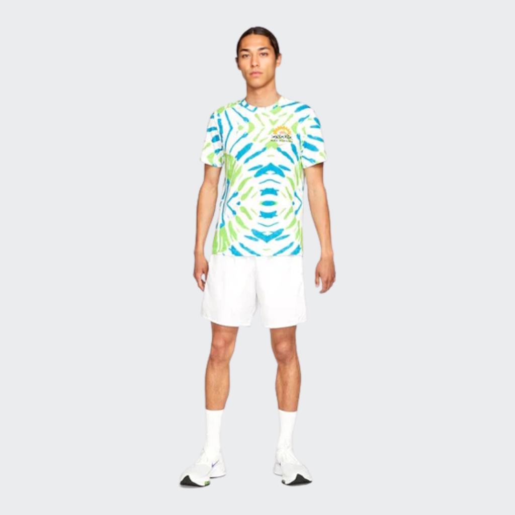 Nike Dri-Fit Knit Print Sports Short Sleeve T-Shirt Men Tops White CZ9892-100